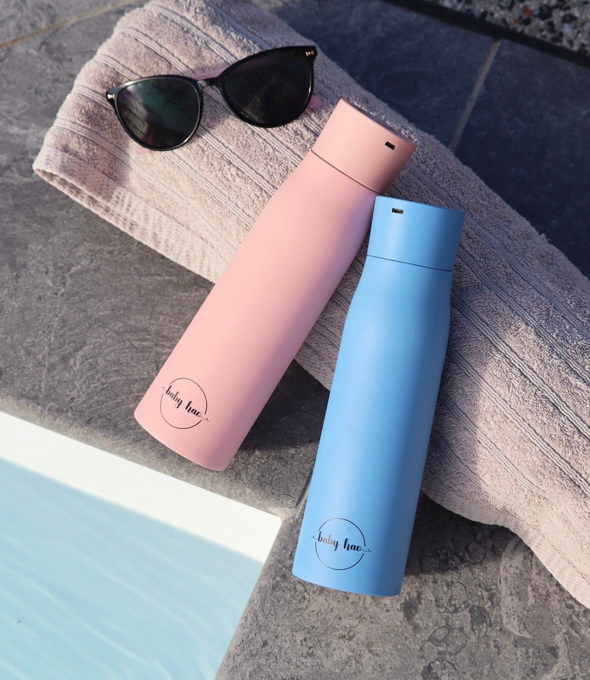 Blue Insulated Purifying Water Bottle 500ml