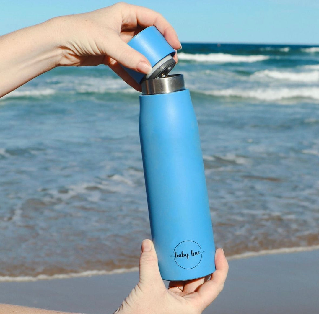 Blue Insulated Purifying Water Bottle