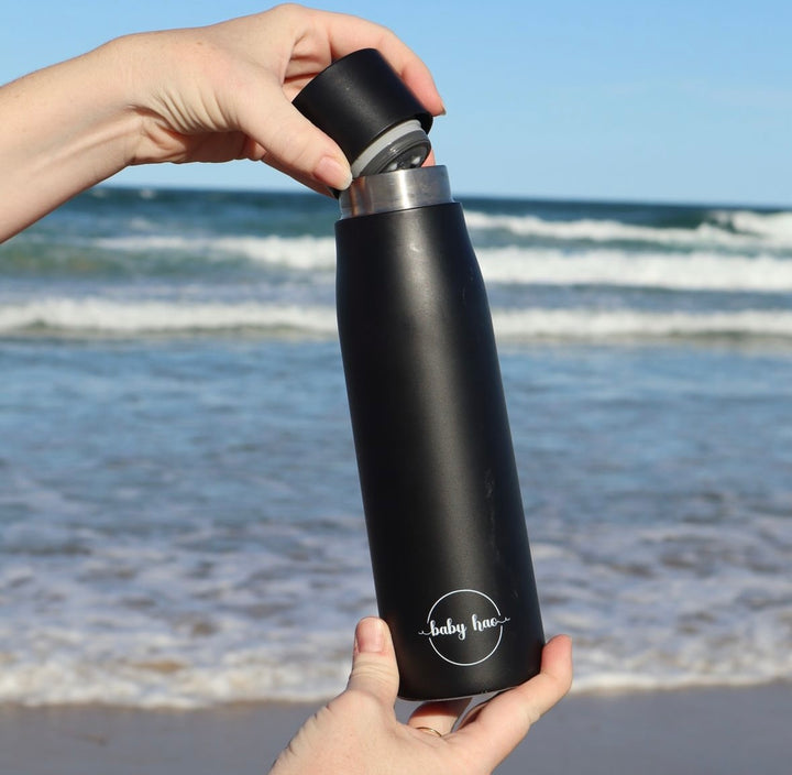 Black Insulated Purifying Water Bottle