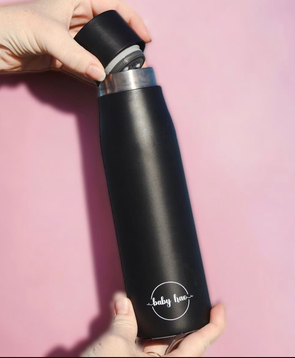 Black Insulated Purifying Water Bottle